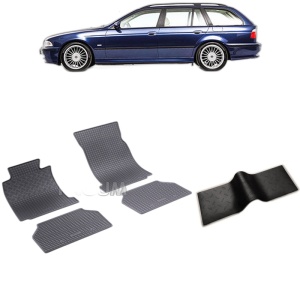 Set 5 covorase auto BMW SERIA 5 E39 din 1996 - 06.2003, cu covoras tunel median, Caroserie COMBI