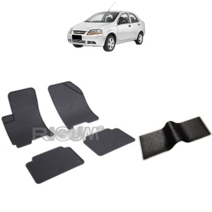 Set 5 covorase auto CHEVROLET AVEO T200 din 2002 - 2005, cu covoras tunel median, Caroserie SEDAN