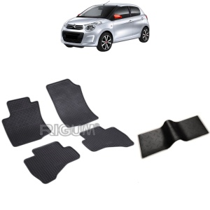 Set 5 covorase auto CITROEN C1 II din 07.2014 - 11.2021, cu covoras tunel median, Caroserie HATCHBACK
