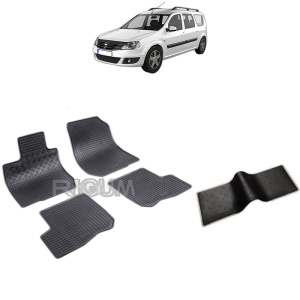 Set 5 covorase auto DACIA LOGAN I din 01.2007 - 08.2013, cu covoras tunel median, Caroserie COMBI