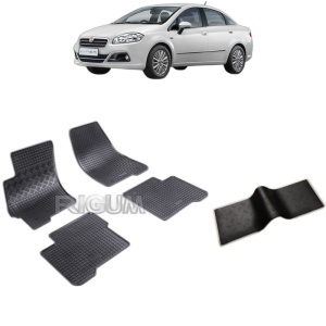 Set 5 covorase auto FIAT LINEA din 06.2007 - 11.2018, cu covoras tunel median, Caroserie SEDAN