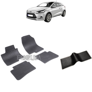 Set 5 covorase auto HYUNDAI I20 II din 12.2014 - 07.2020, cu covoras tunel median, Caroserie HATCHBACK
