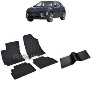 Set 5 covorase auto HYUNDAI KONA II FABRICATIE 04.2023 - 2026, cu covoras tunel median, Caroserie SUV