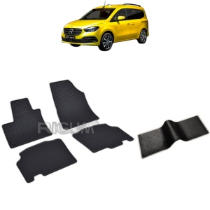 Set 5 covorase auto MERCEDES T-CLASS din 04.2022 - 2026, cu covoras tunel median, Caroserie VAN