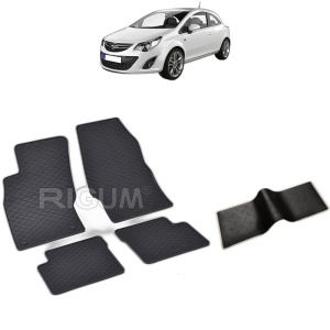 Set 5 covorase auto OPEL CORSA D din 2006 - 11.2014, cu covoras tunel median, Caroserie HATCHBACK