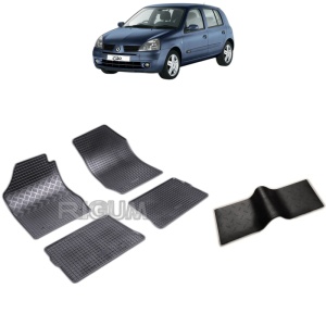 Set 5 covorase auto RENAULT CLIO II din 1998 - 08.2005, cu covoras tunel median, Caroserie HATCHBACK