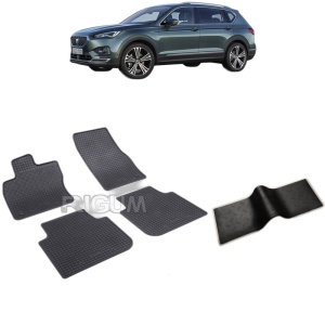 Set 5 covorase auto SEAT TARRACO din 10.2018 - 2026, cu covoras tunel median, Caroserie SUV