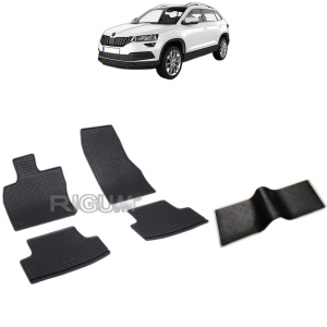 Set 5 covorase auto SKODA KAROQ din 2017 - 2026, cu covoras tunel median, Caroserie SUV