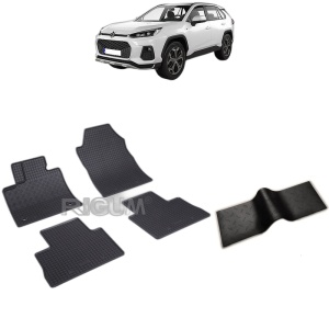 Set 5 covorase auto SUZUKI ACROSS din 07.2020 - 2026, cu covoras tunel median, Caroserie SUV
