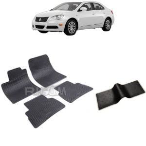 Set 5 covorase auto SUZUKI KIZASHI din 08.2010 - 07.2015, cu covoras tunel median, Caroserie SEDAN