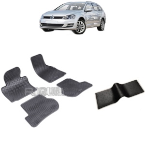 Set 5 covorase auto VOLKSWAGEN GOLF 6 din 06.2007 - 08.2013, cu covoras tunel median, Caroserie COMBI