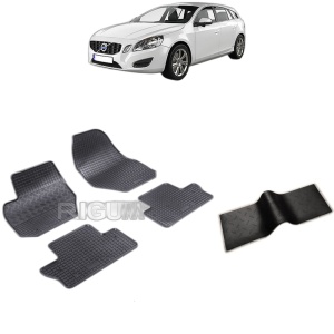 Set 5 covorase auto VOLVO V 60 I din 10.2010 - 01.2018, cu covoras tunel median, Caroserie COMBI