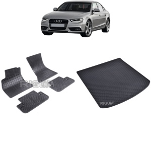 Set Covorase Auto Si Tavita Portbagaj AUDI A4 B8 din 01.2008 - 10.2015, caroserie sedan,