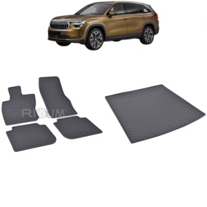 Set Covorase Auto Si Tavita Portbagaj SKODA KODIAQ FACELIFT II din 12.2023 - 2026, caroserie suv, 5 LOCURI, FARA PORTBAGAJ INTERMEDIAR