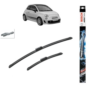 Set stergatoare auto ABARTH 500C / 595C / 695C din 2008-2016, Bosch Aerotwin, din cauciuc siliconat rezistent