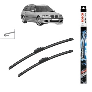 Set stergatoare auto BMW 3 Touring (E46) din 1999-2005, Bosch Aerotwin Retrofit, din cauciuc siliconat rezistent