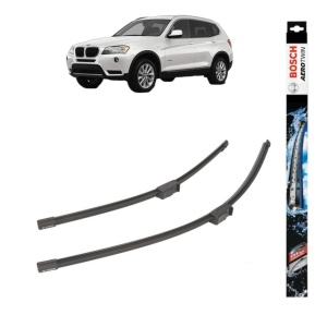 Set stergatoare auto BMW X3 (F25) din 2010-2017, Bosch Aerotwin, din cauciuc siliconat rezistent