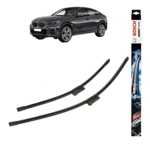 Set stergatoare auto BMW X6 (G06, F96) din 2019-2023, Bosch Aerotwin, din cauciuc siliconat rezistent - Img 1