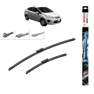 Set stergatoare auto FORD FIESTA Saloon din 2002-2017, Bosch Aerotwin Multi, din cauciuc siliconat rezistent