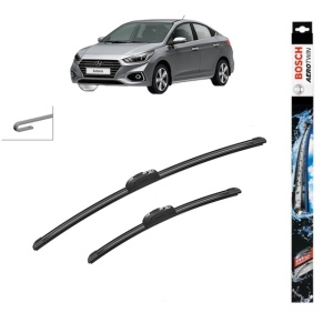Set stergatoare auto HYUNDAI SOLARIS Saloon (HCR, HCI) din 2017, Bosch Aerotwin Retrofit, din cauciuc siliconat rezistent
