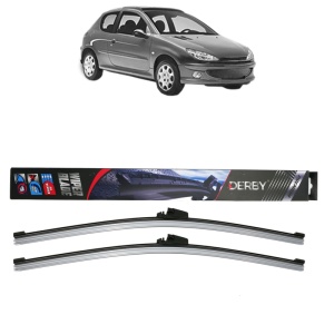 Set stergatoare auto PEUGEOT 206 Hatchback (2A/C) din 1998-2012, Derby, din cauciuc siliconat rezistent - Img 1