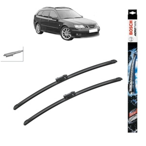 Set stergatoare auto SAAB 9-3 Estate (E50) din 2005-2015, Bosch Aerotwin, din cauciuc siliconat rezistent