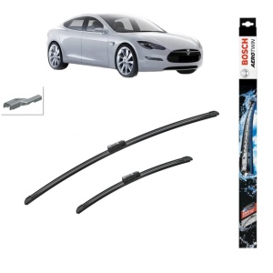 Set stergatoare auto TESLA MODEL S (5YJS) din 2012-2023, Bosch Aerotwin, din cauciuc siliconat rezistent