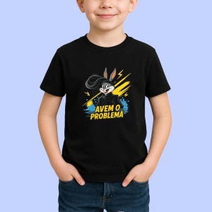Tricou Avem o problema Iepuras Negru, Copii | Dama | Barbat - Img 1