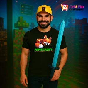 Tricou Minecraft Vulpe Adormita Tricou Negru Copii | Dama | Barbat - Img 2
