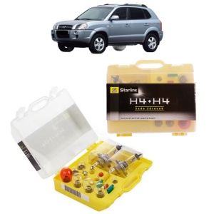 Kit trusa Set becuri H4 compatibila cu HYUNDAI TUCSON (JM) din 2004-2012, bec far, semnalizare , pozitie, iluminare numar, frana, plafoniera, stop frana