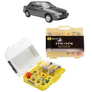Kit trusa Set becuri H4 compatibila cu KIA SEPHIA Saloon (FA) din 1993-1997, bec far, semnalizare , pozitie, iluminare numar, frana, plafoniera, stop frana