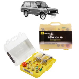 Kit trusa Set becuri H4 compatibila cu LAND ROVER RANGE ROVER I din 1970-1994, bec far, semnalizare , pozitie, iluminare numar, frana, plafoniera, stop frana
