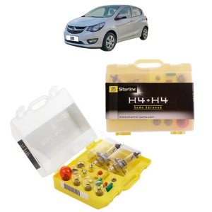 Kit trusa Set becuri H4 compatibila cu OPEL KARL (C16) din 2015-2018, bec far, semnalizare , pozitie, iluminare numar, frana, plafoniera, stop frana