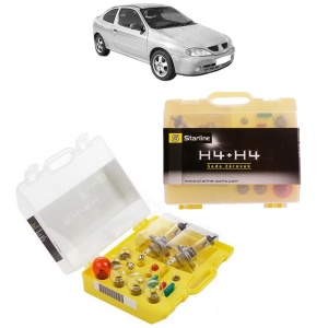 Kit trusa Set becuri H4 compatibila cu RENAULT MEGANE I Coach (DA0/1_) din 1996-2003, bec far, semnalizare , pozitie, iluminare numar, frana, plafoniera, stop frana