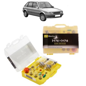 Kit trusa Set becuri H4 compatibila cu ROVER MAESTRO Hatchback din 1990-1995, bec far, semnalizare , pozitie, iluminare numar, frana, plafoniera, stop frana