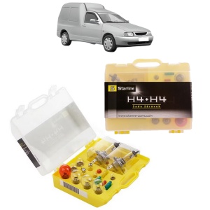 Kit trusa Set becuri H4 compatibila cu SEAT INCA (6K9) din 1995-2003, bec far, semnalizare , pozitie, iluminare numar, frana, plafoniera, stop frana