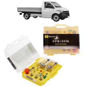 Kit trusa Set becuri H4 compatibila cu Volkswagen TRANSPORTER T6 Platform/Chassis (SFD, SFE, SFL, SFZ, SJD, SJ din 2015-2024, bec far, semnalizare , pozitie, iluminare numar, frana, plafoniera, stop frana