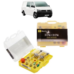 Kit trusa Set becuri H4 compatibila cu Volkswagen TRANSPORTER T6 / CARAVELLE T6 Bus (SGB, SGJ, SHB, SHJ) din 2015-2024, bec far, semnalizare , pozitie, iluminare numar, frana, plafoniera, stop frana