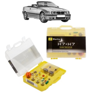 Kit trusa Set becuri H7 compatibila cu BMW 3 Convertible (E36) din 1993-1999, bec far, semnalizare , pozitie, iluminare numar, frana, plafoniera, stop frana