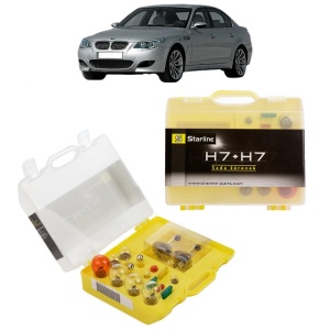 Kit trusa Set becuri H7 compatibila cu BMW 5 (E60) din 2001-2010, bec far, semnalizare , pozitie, iluminare numar, frana, plafoniera, stop frana