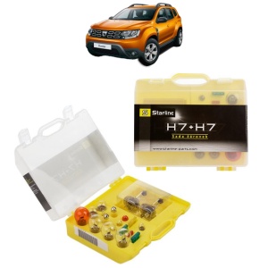 Kit trusa Set becuri H7 compatibila cu DACIA DUSTER SUV Van din 2011-2018, bec far, semnalizare , pozitie, iluminare numar, frana, plafoniera, stop frana