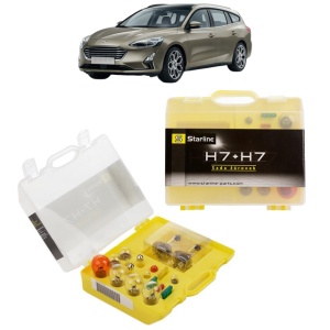 Kit trusa Set becuri H7 compatibila cu FORD FOCUS IV Turnier (HP) din 2018-2022, bec far, semnalizare , pozitie, iluminare numar, frana, plafoniera, stop frana
