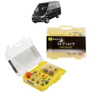 Kit trusa Set becuri H7 compatibila cu HYUNDAI H350 Bus din 2015, bec far, semnalizare , pozitie, iluminare numar, frana, plafoniera, stop frana
