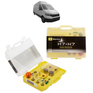Kit trusa Set becuri H7 compatibila cu MAN TGE Van din 2017-2024, bec far, semnalizare , pozitie, iluminare numar, frana, plafoniera, stop frana