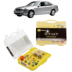 Kit trusa Set becuri H7 compatibila cu MERCEDES-BENZ E-CLASS Platform/Chassis (VF211) din 2003-2009, bec far, semnalizare , pozitie, iluminare numar, frana, plafoniera, stop frana