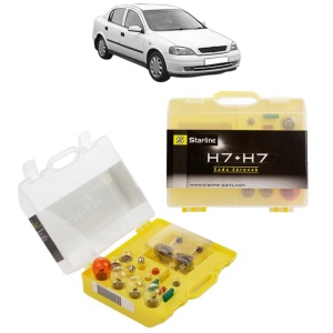 Kit trusa Set becuri H7 compatibila cu OPEL ASTRA G Saloon (T98) din 1998-2009, bec far, semnalizare , pozitie, iluminare numar, frana, plafoniera, stop frana