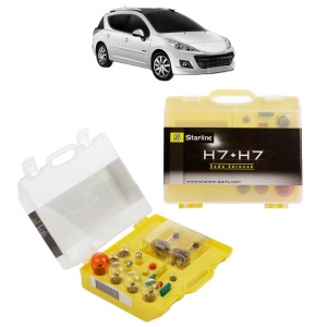 Kit trusa Set becuri H7 compatibila cu PEUGEOT 207 SW Estate Van (WK_) din 2007-2012, bec far, semnalizare , pozitie, iluminare numar, frana, plafoniera, stop frana