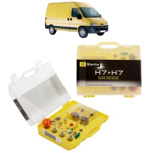Kit trusa Set becuri H7 compatibila cu PEUGEOT BOXER Van din 2006-2020, bec far, semnalizare , pozitie, iluminare numar, frana, plafoniera, stop frana