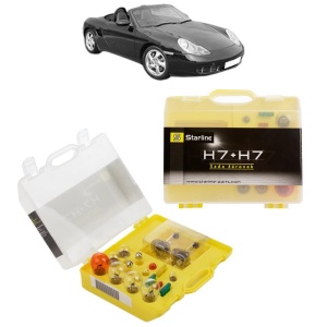Kit trusa Set becuri H7 compatibila cu PORSCHE BOXSTER (986) din 1996-2004, bec far, semnalizare , pozitie, iluminare numar, frana, plafoniera, stop frana