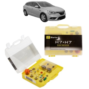 Kit trusa Set becuri H7 compatibila cu RENAULT MEGANE IV Grandtour (K9A/M/N_) din 2016-2020, bec far, semnalizare , pozitie, iluminare numar, frana, plafoniera, stop frana